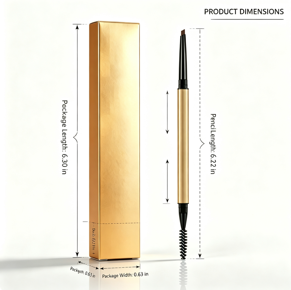 Dual‑End Retractable Eyebrow Pencil, Natural Long‑Lasting Brow Makeup With Spoolie Brush