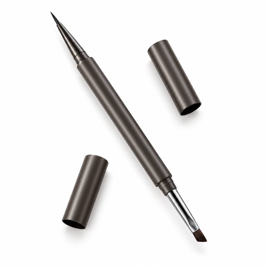 01 Rich Black Rum dual-ended eyeliner pen with angled brush